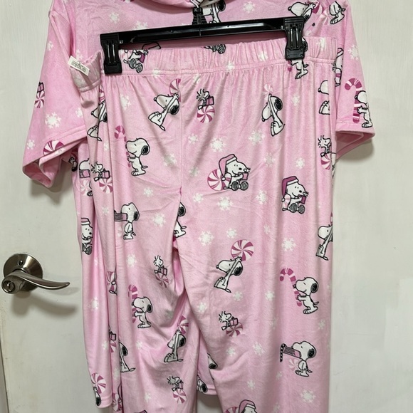 NWT MUNKI MUNKI PINK SNOOPY CHRISTMAS PAJAMAS CANDY CANES & PEPPERMINTS - Picture 6 of 9